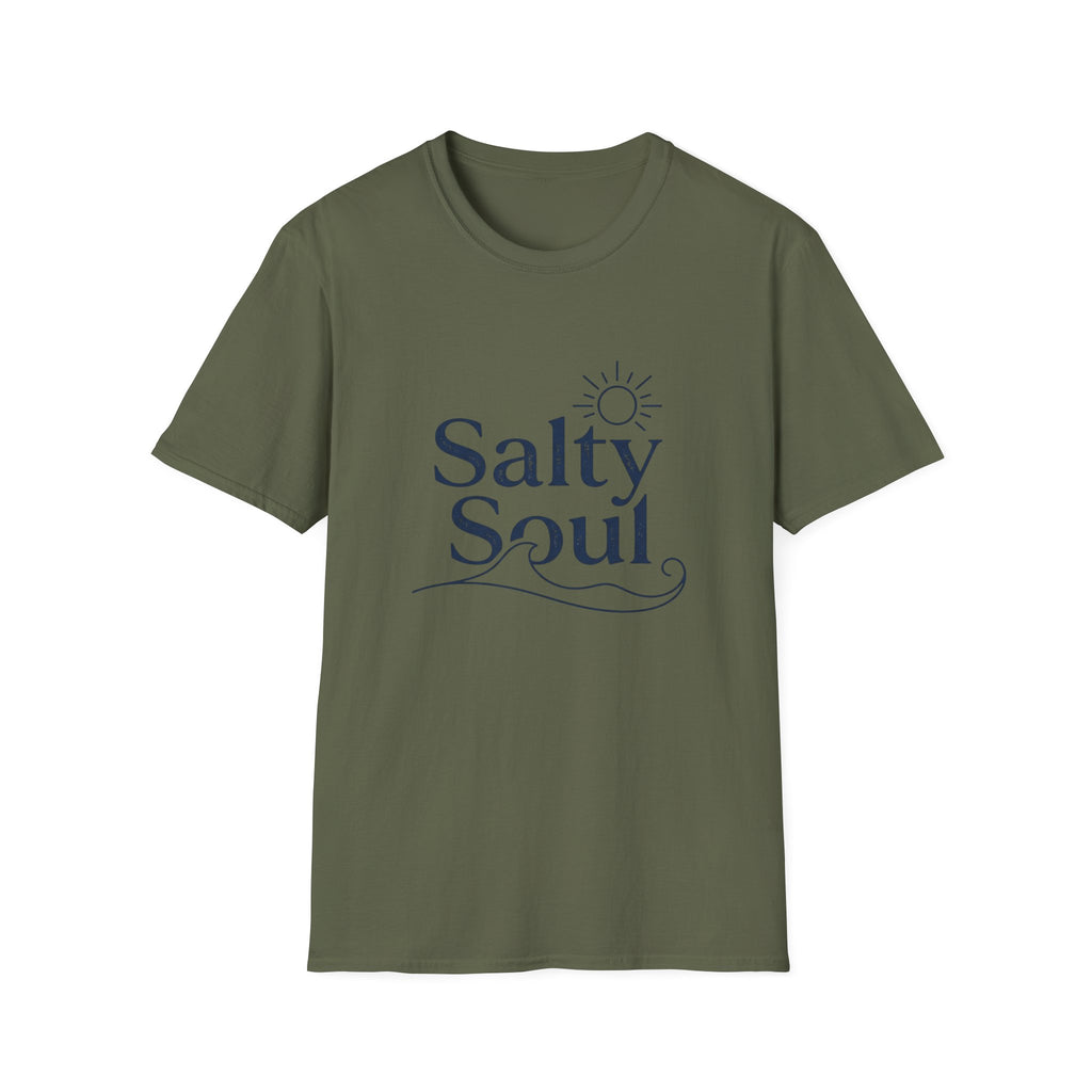 Salty Soul Beach T-Shirt — Nautical Sun & Wave Graphic Tee