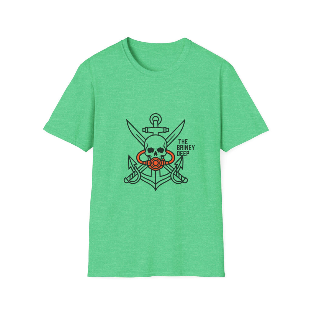 Pirate Skull Anchor T-Shirt — “The Briney Deep” Nautical Crew Tee