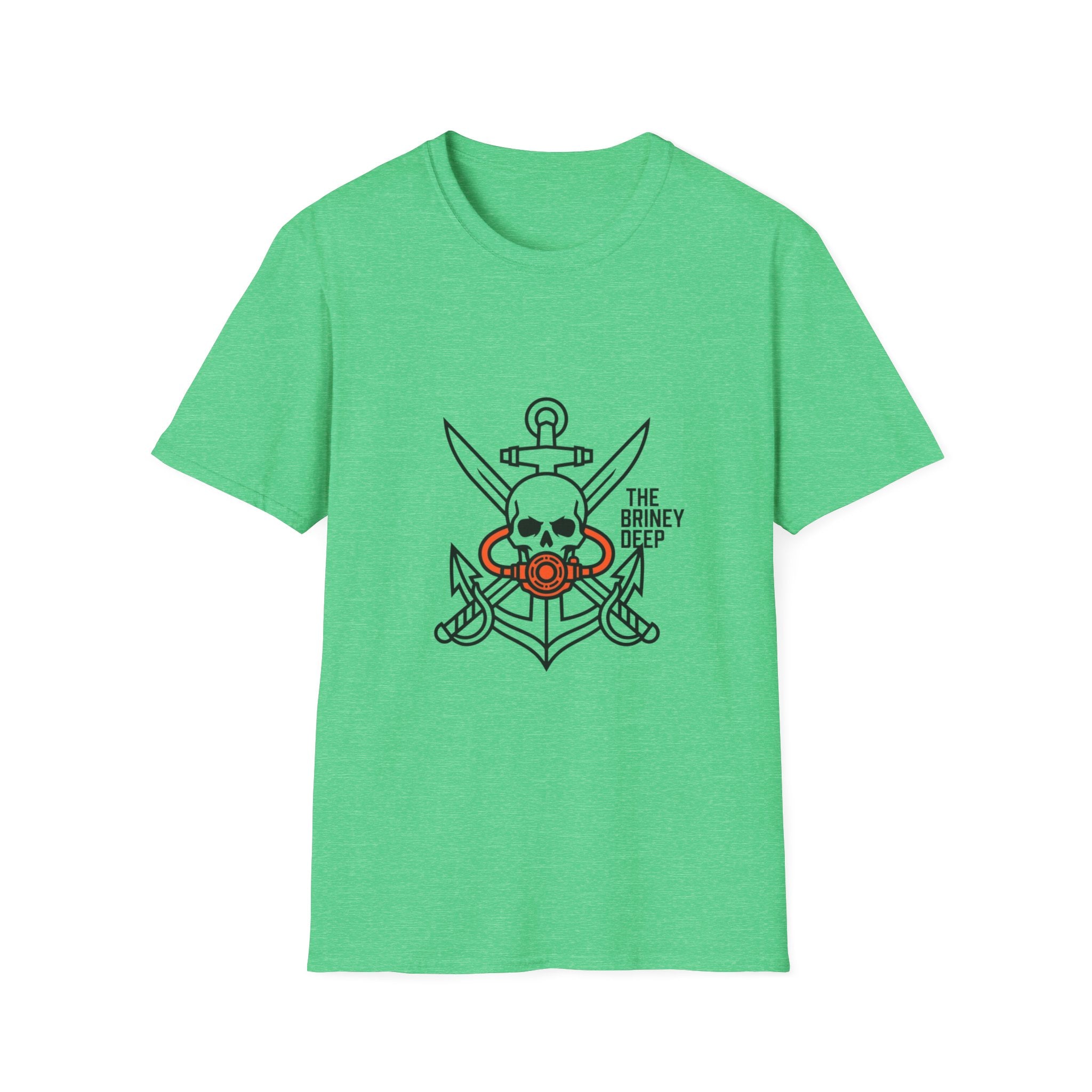 Pirate Skull Anchor T-Shirt — “The Briney Deep” Nautical Crew Tee