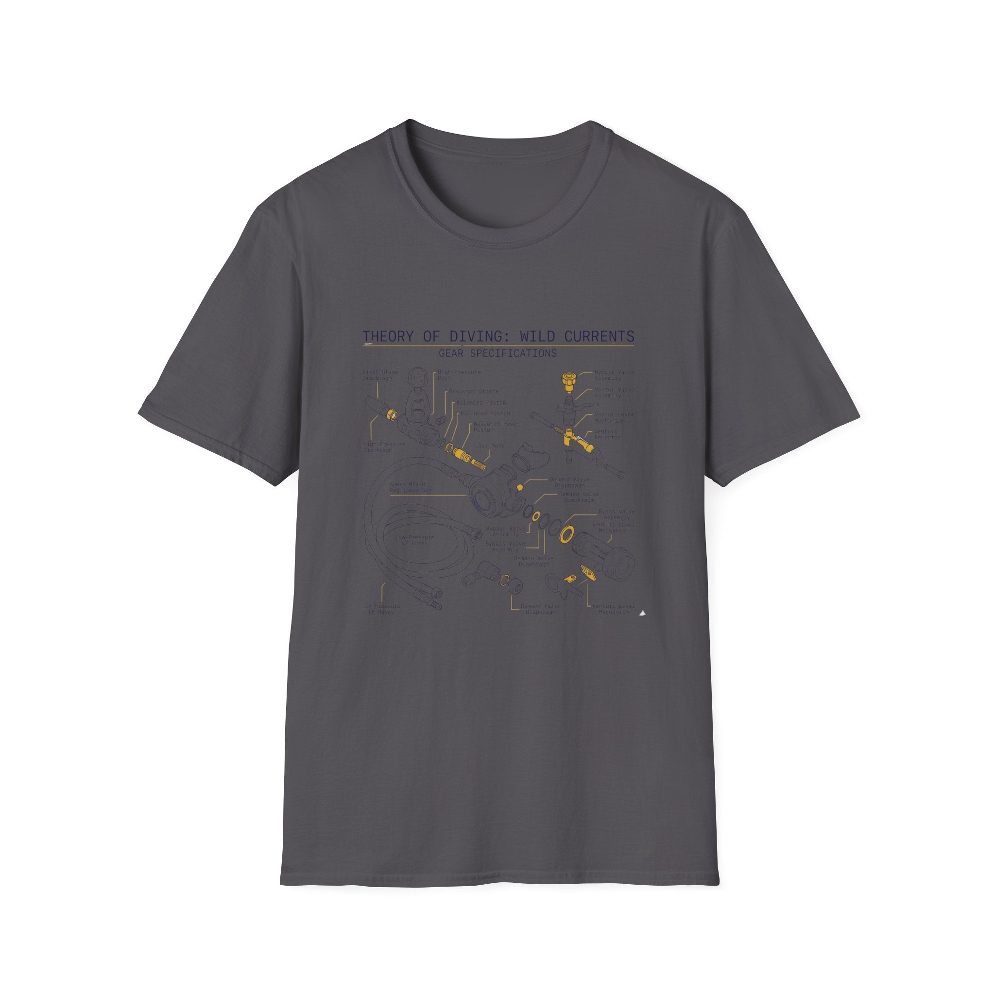 Ocean Current Map T-Shirt — 'Theory of Living with Currents' Nautical Graphic Tee