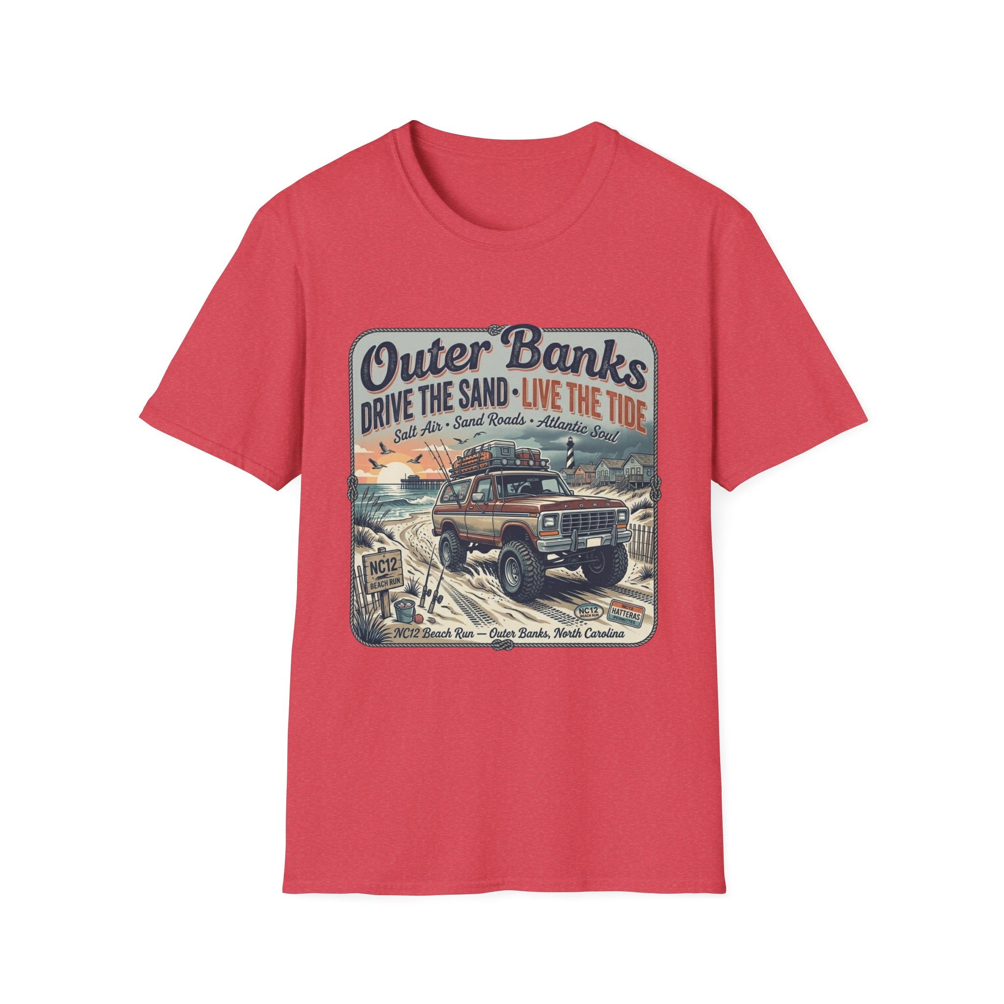 Outer Banks T-Shirt — "Drive the Sand • Live the Tide" Vintage Beach Tee