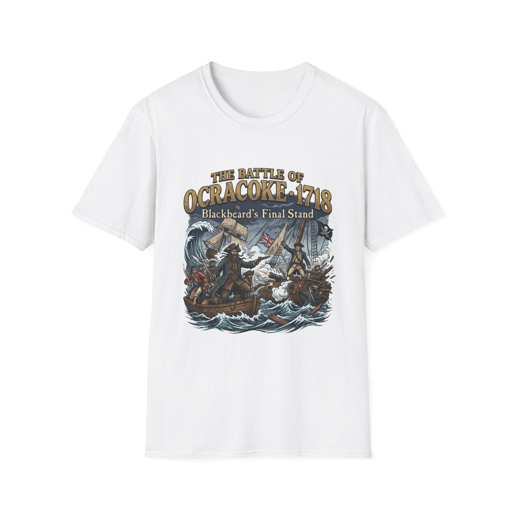 Ocracoke 1718 Battle T-Shirt — "The Battle of Ocracoke 1718: Blackbeard’s Final Stand" Pirate History Tee