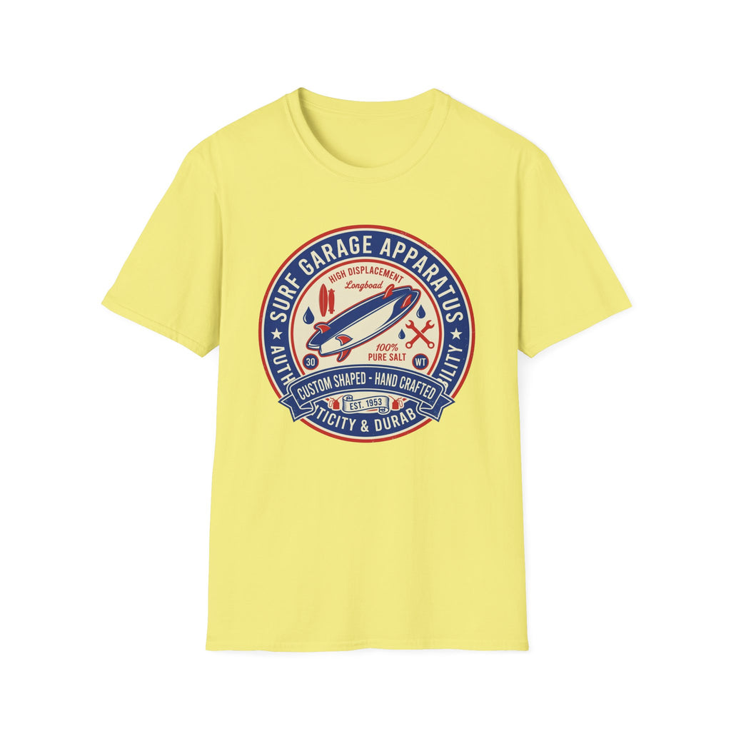 Garage Surf Apparel T-Shirt — Retro Surfboard Badge Design