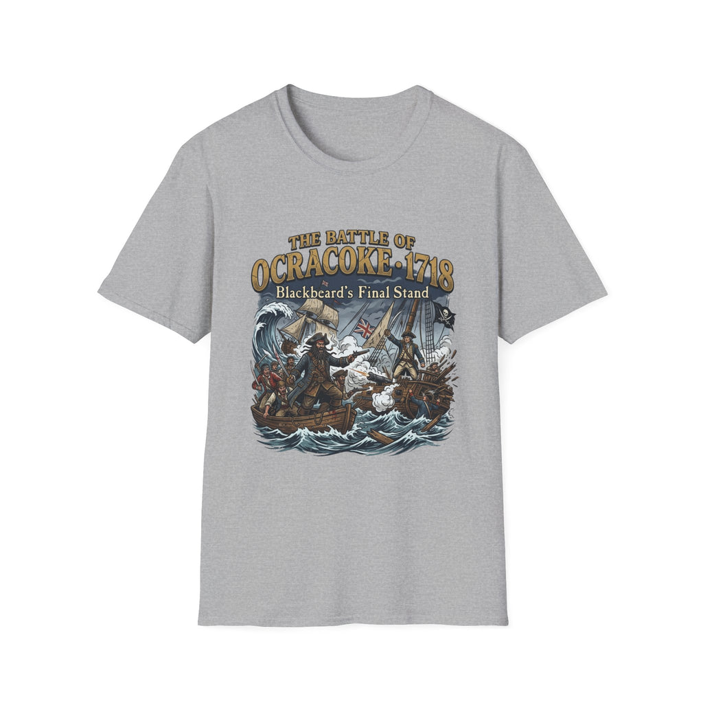 Ocracoke 1718 Battle T-Shirt — "The Battle of Ocracoke 1718: Blackbeard’s Final Stand" Pirate History Tee