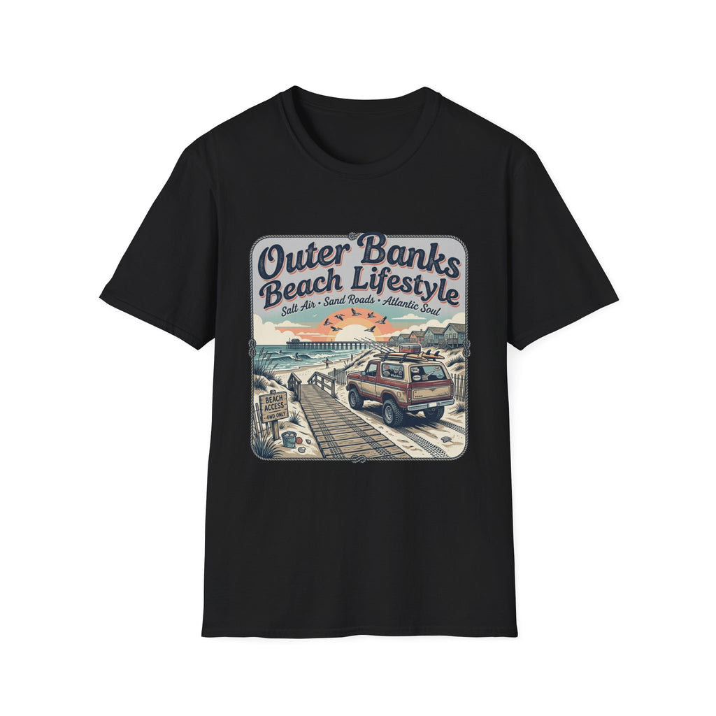 Outer Banks Beach Lifestyle T-Shirt — Vintage Coastal Surf & Sand Graphic Tee