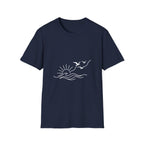 Sunrise Seagulls Graphic T-Shirt — Minimal Beach Sunset Tee