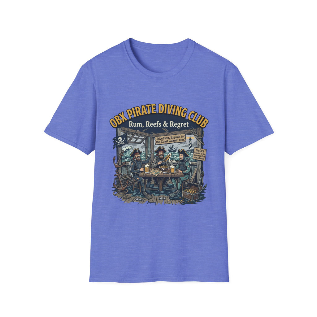 Pirate Diving Club T-Shirt — "Rum, Reefs & Regret" Beach Tee