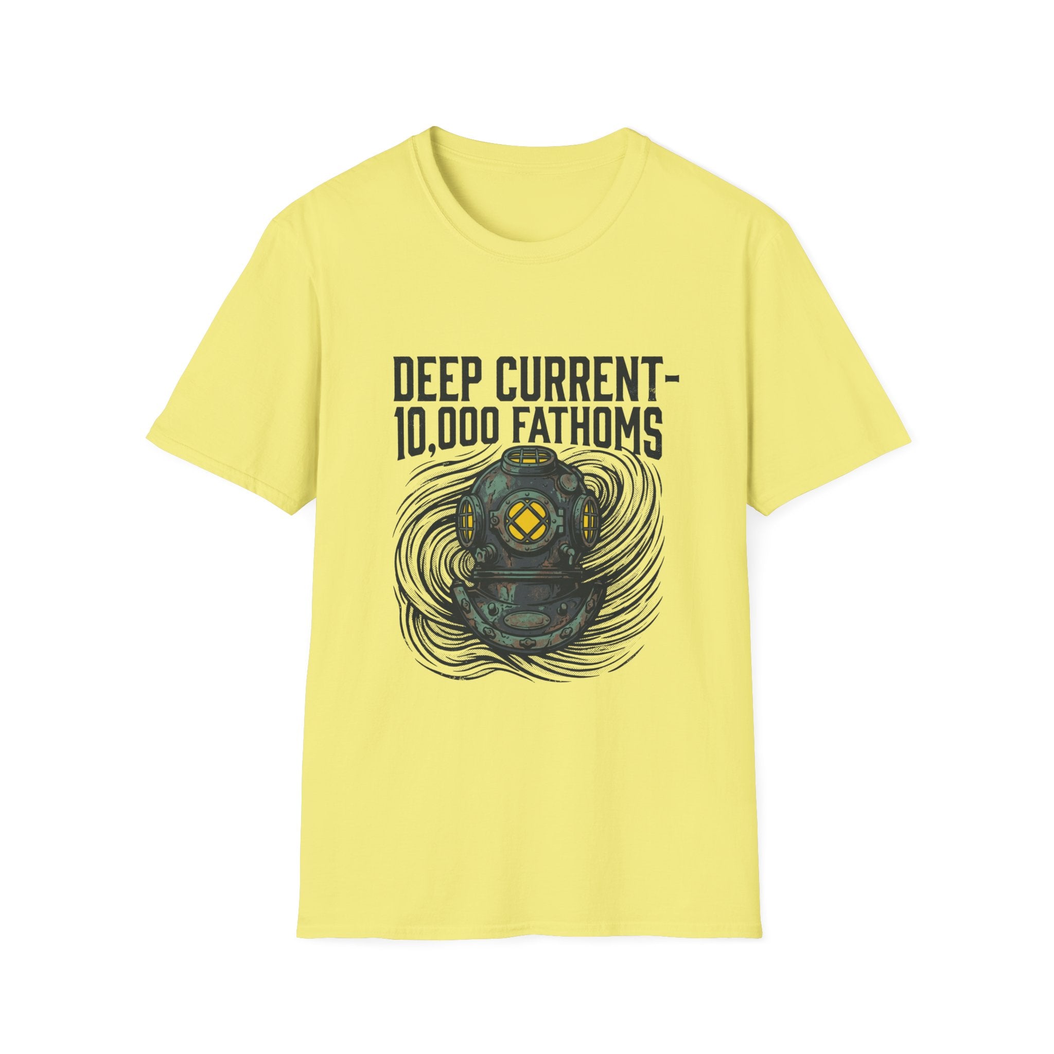 Deep Current T-Shirt — 'Deep Current 10,000 Fathoms' Vintage Diver Graphic Tee