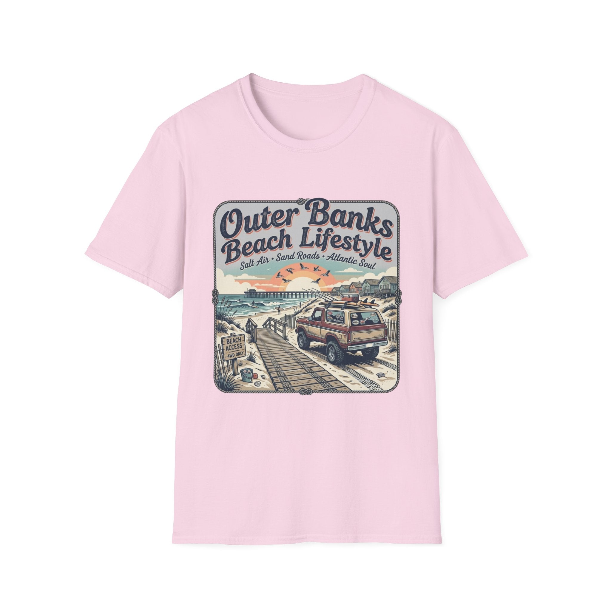 Outer Banks Beach Lifestyle T-Shirt — Vintage Coastal Surf & Sand Graphic Tee