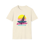 Sailboat Sunset T-Shirt — "Wild Water Racing Club" Retro Nautical Tee