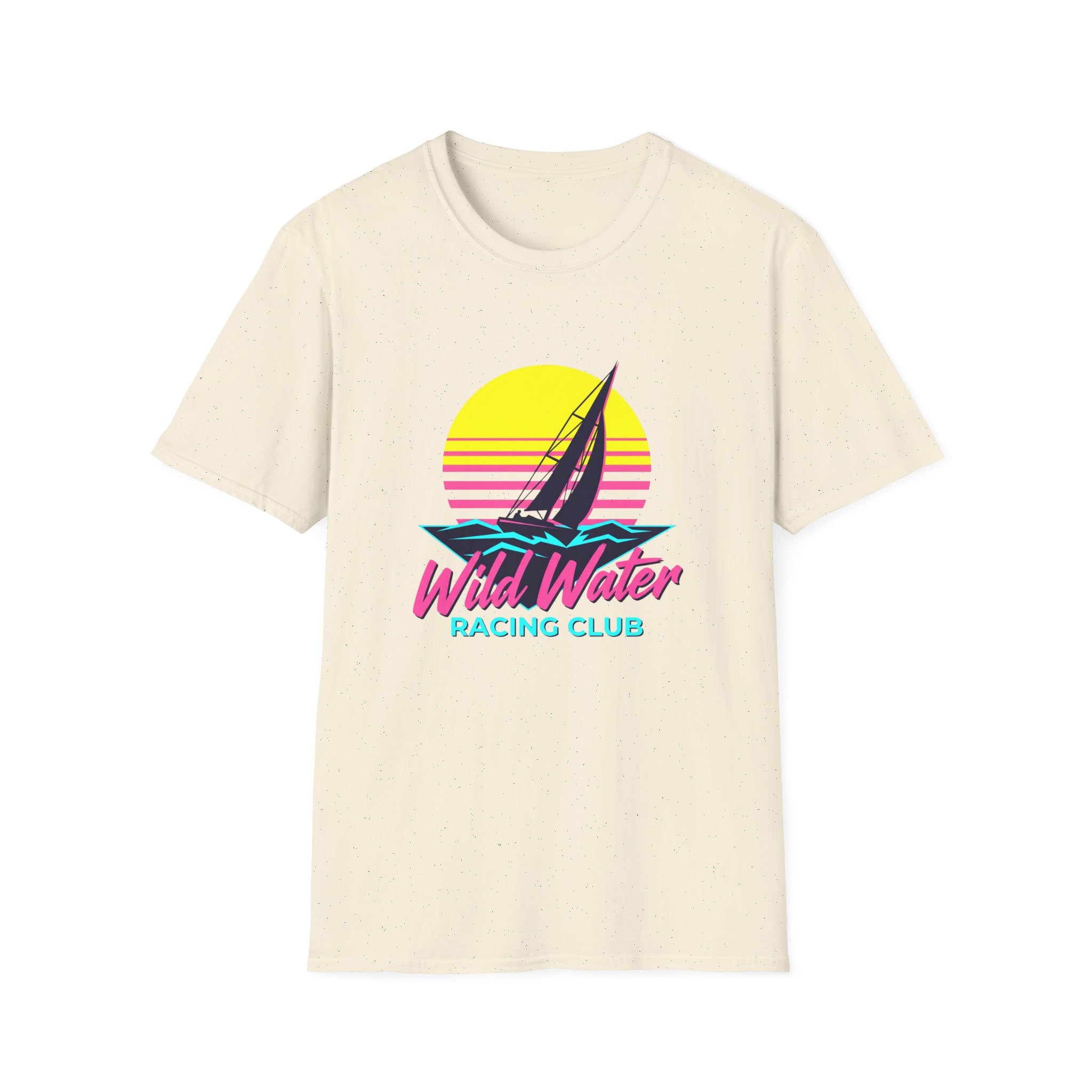 Sailboat Sunset T-Shirt — "Wild Water Racing Club" Retro Nautical Tee