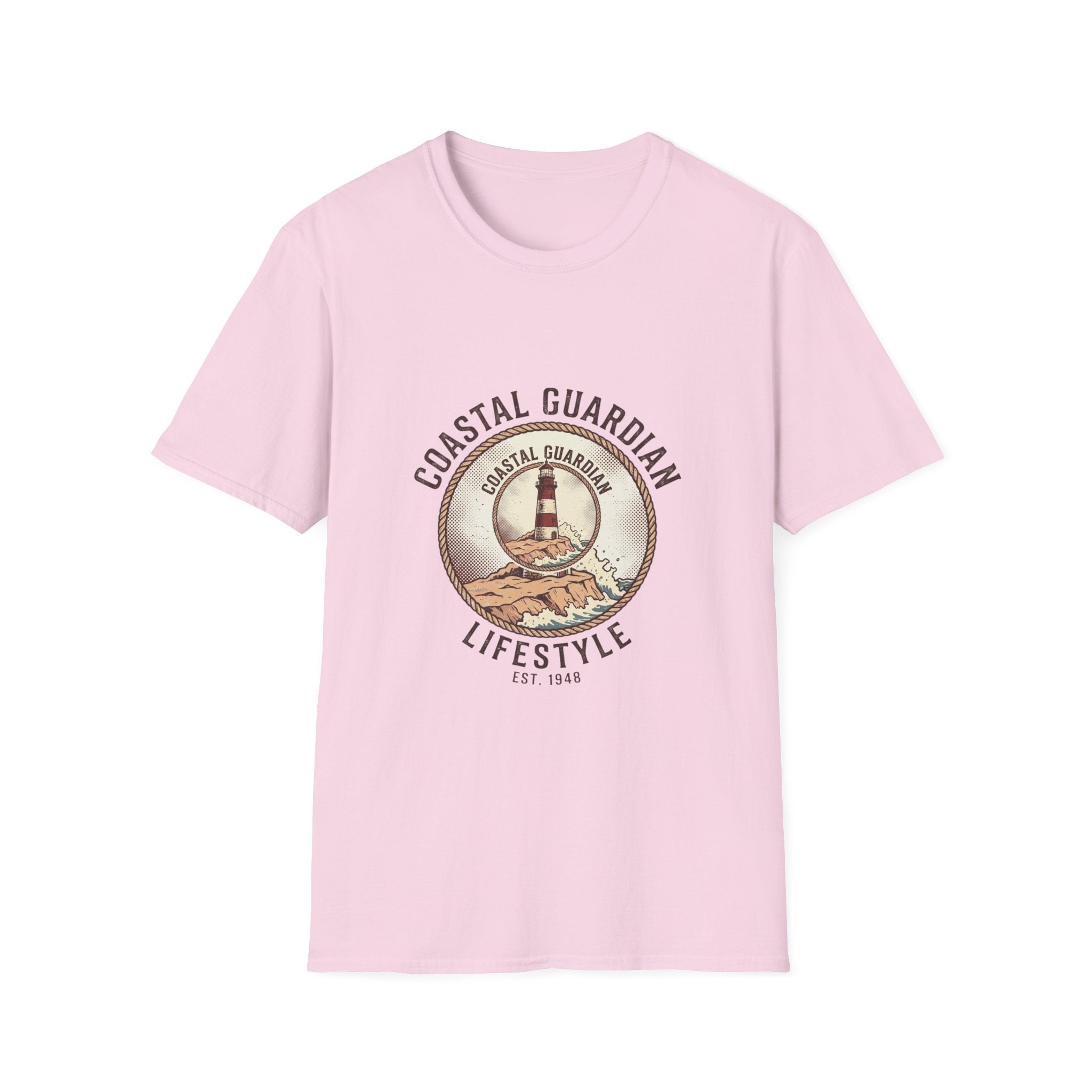 Coastal Guardian Lifestyle T-Shirt – Lighthouse Beach Vintage Graphic Tee