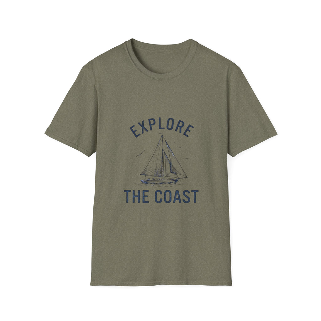 Explore The Coast Sailboat T-Shirt — Nautical Adventure Tee