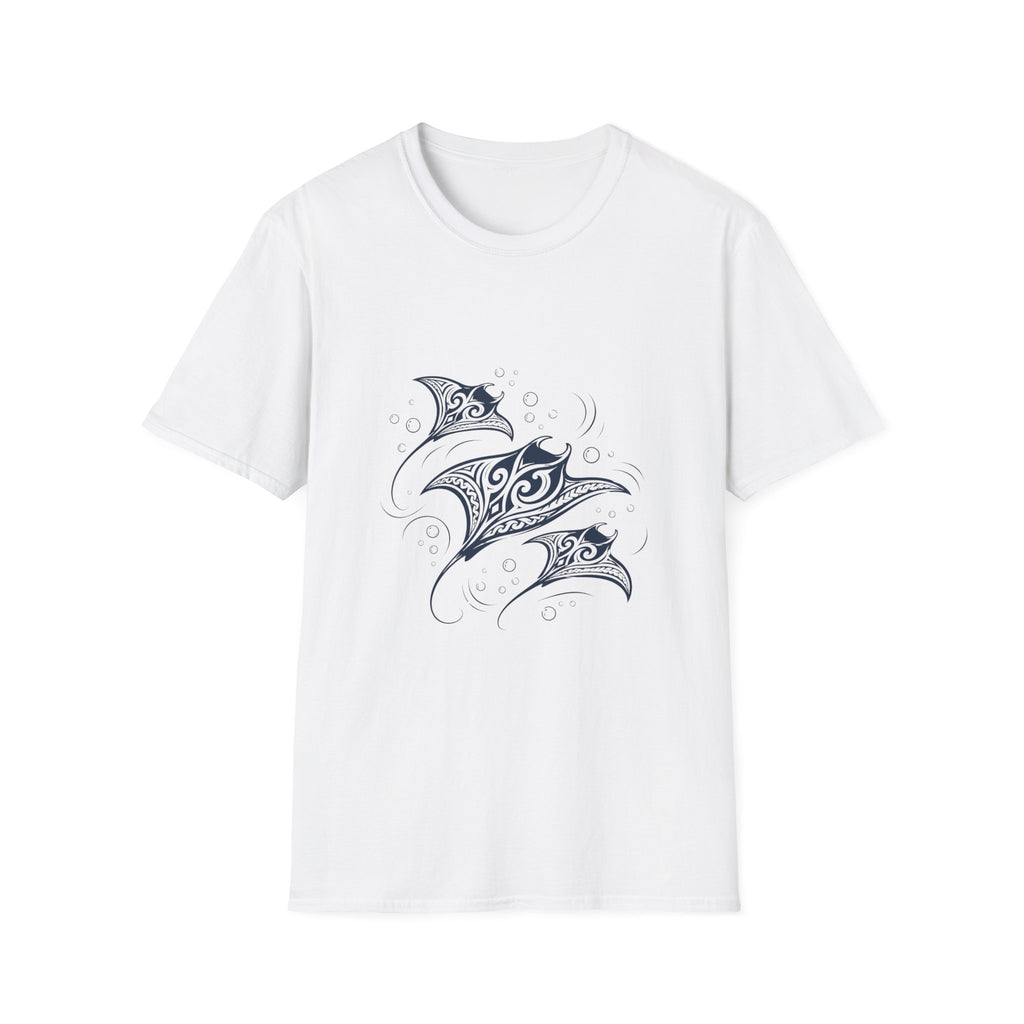 Tribal Manta Ray T-Shirt — Ocean Wave Nautical Art Tee