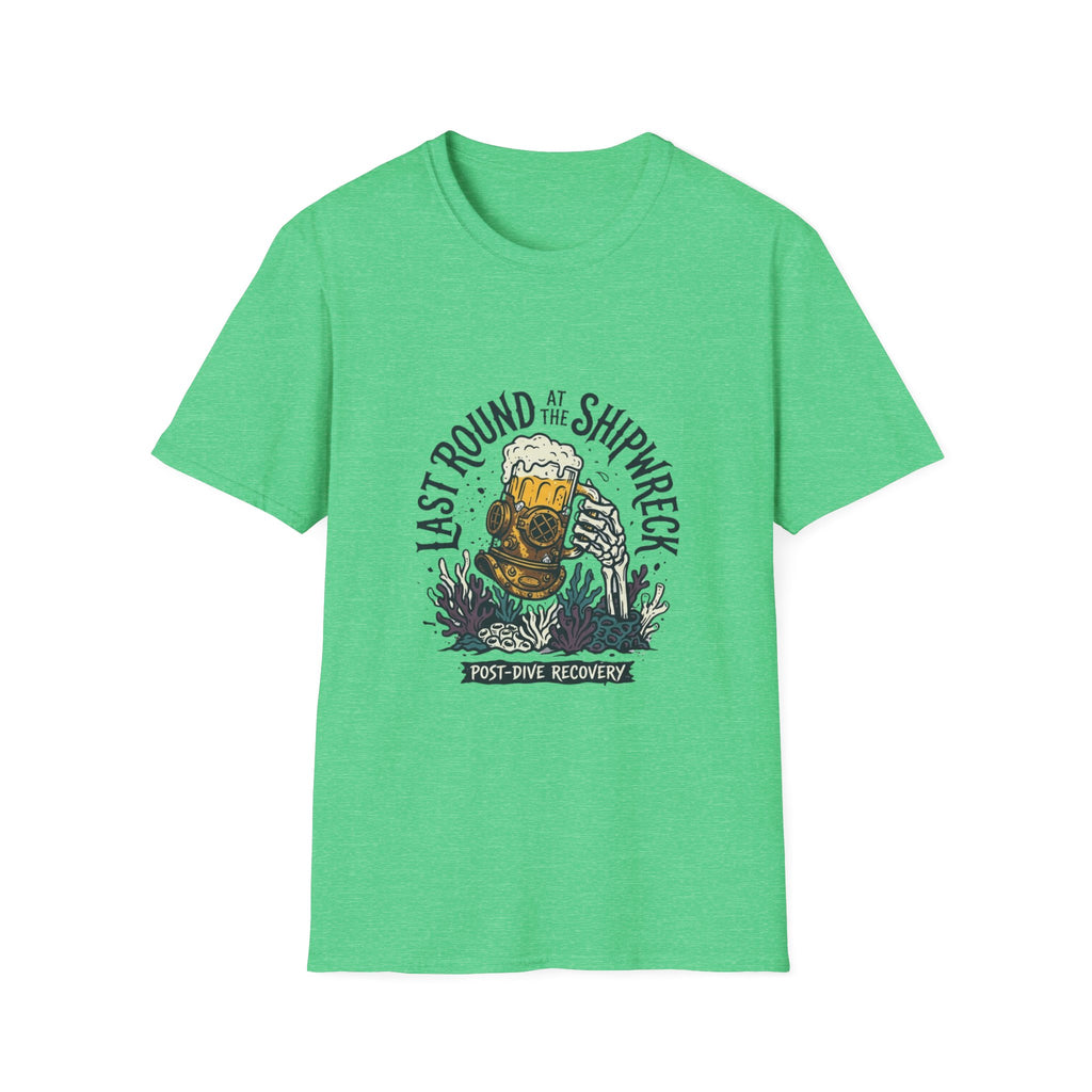 Shipwreck Dive T-Shirt — "Last Round at the Shipwreck" Beer & Scuba Graphic Tee