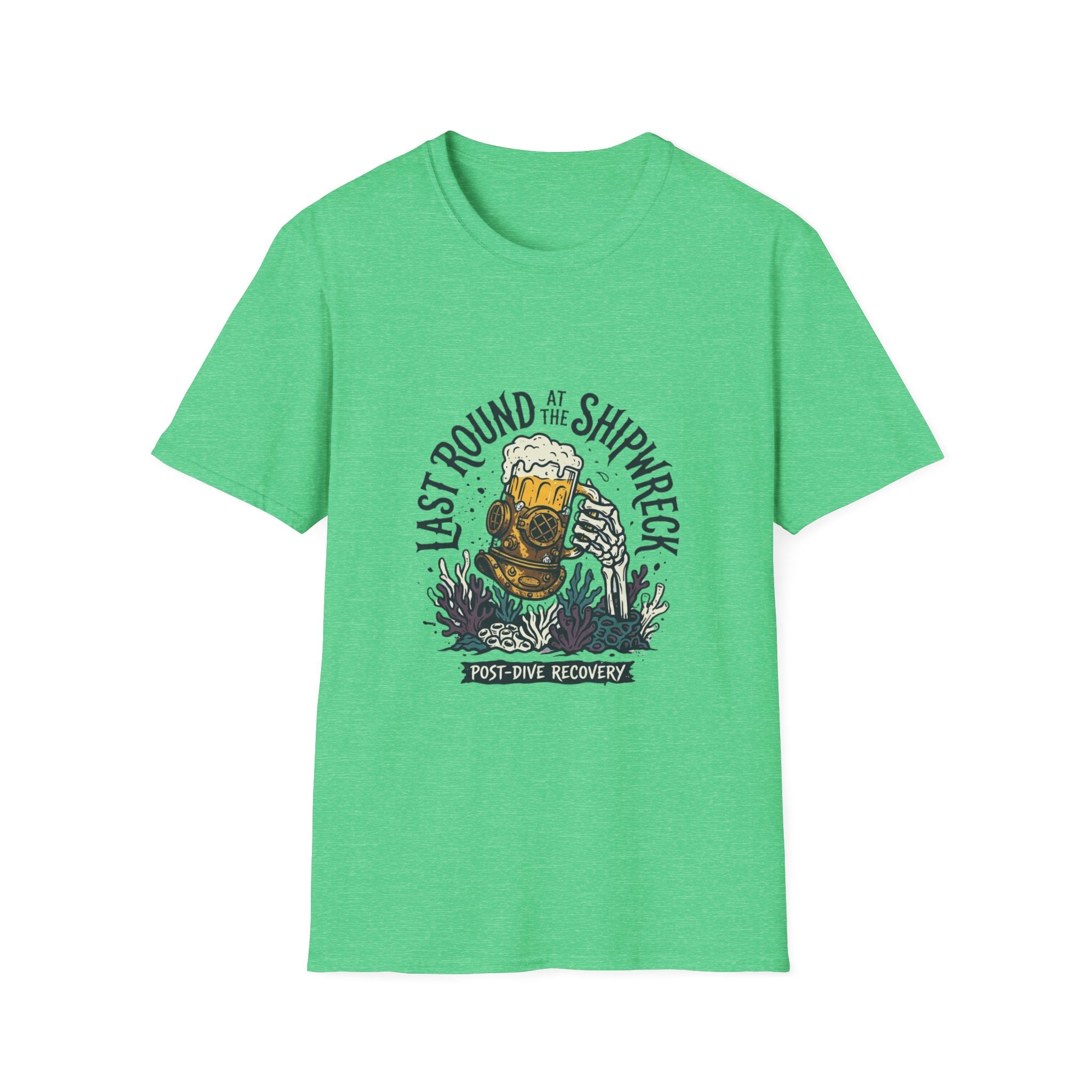 Shipwreck Dive T-Shirt — "Last Round at the Shipwreck" Beer & Scuba Graphic Tee