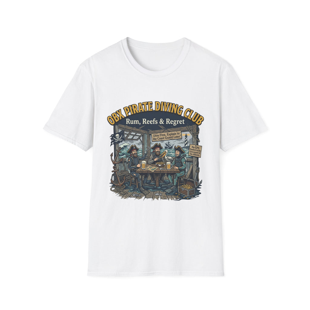 Pirate Diving Club T-Shirt — "Rum, Reefs & Regret" Beach Tee