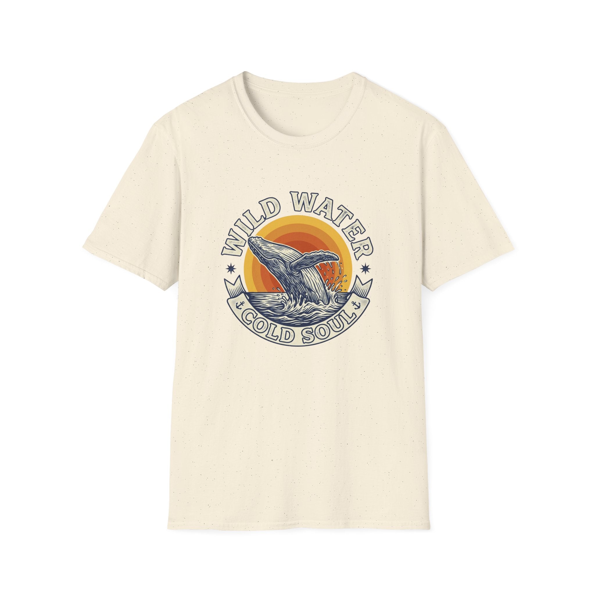 Wild Water Cold Soul Whale T-Shirt — Vintage Ocean Sunset Tee
