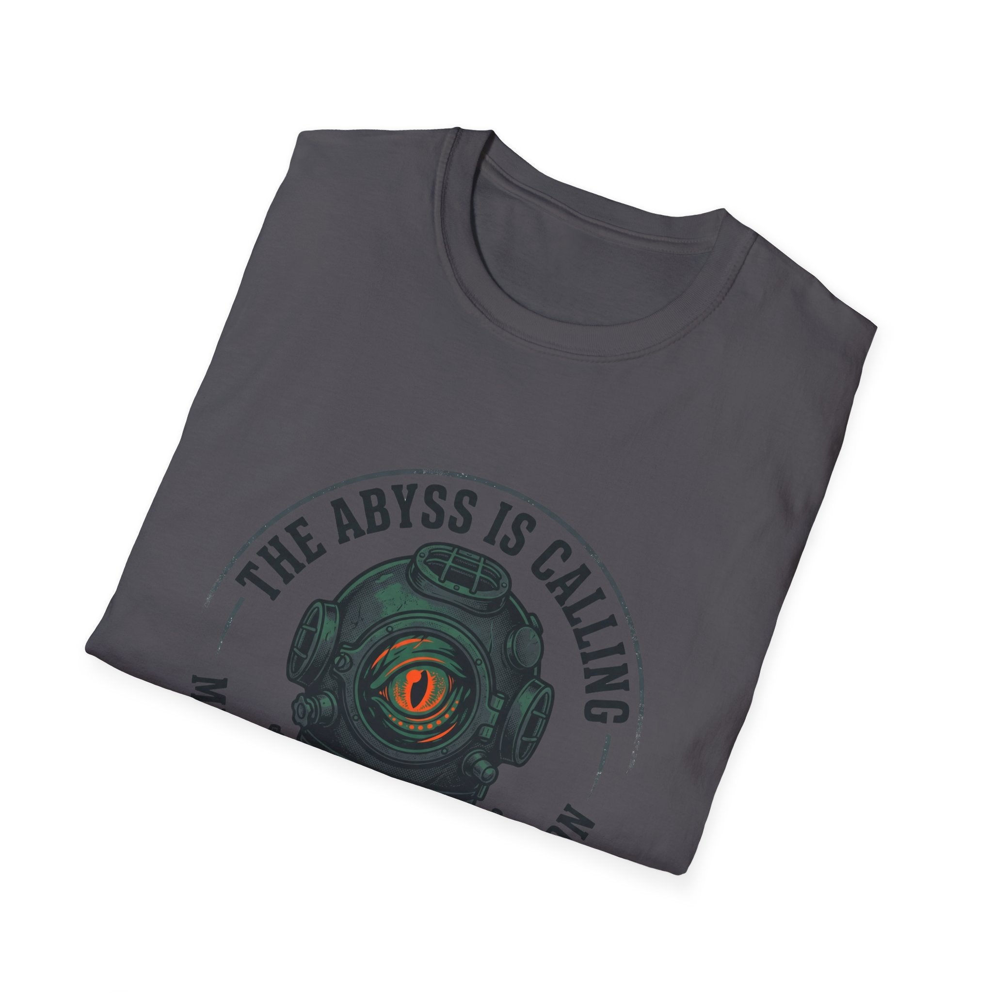 The Abyss Is Calling T-Shirt — Midnight Zone Diver Helmet Graphic Tee