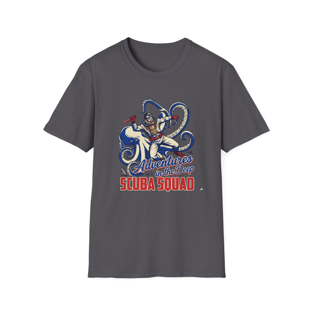 Scuba Squad T-Shirt — 'Adventures in the Deep' Vintage Diver Octopus Graphic Tee