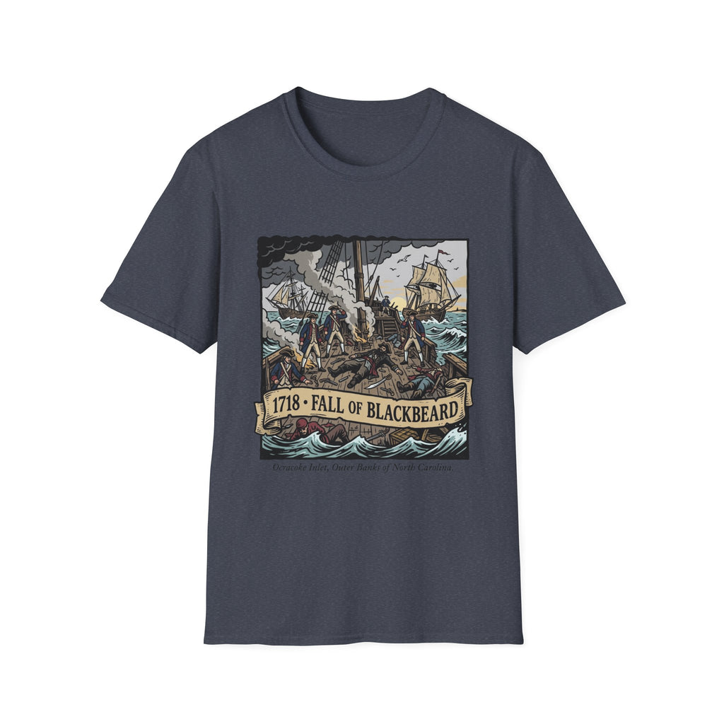 Fall of Blackbeard 1718 T-Shirt — Historic Pirate Battle Tee