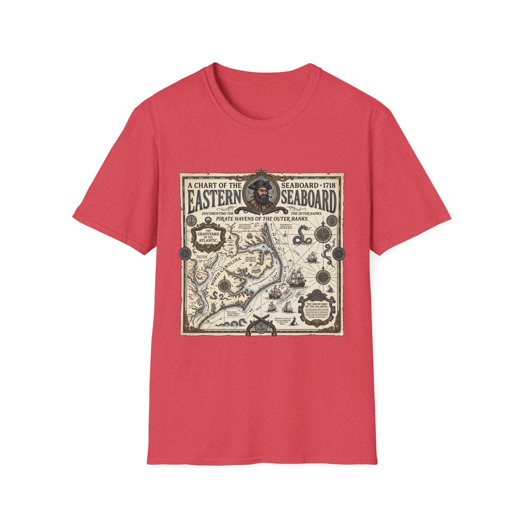 Eastern Seaboard 1718 Vintage Pirate Map T-Shirt