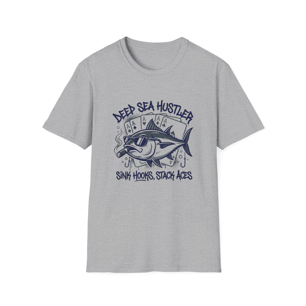 Deep Sea Hustler T-Shirt – "Sink Hooks, Stack Aces" Fishing Tee