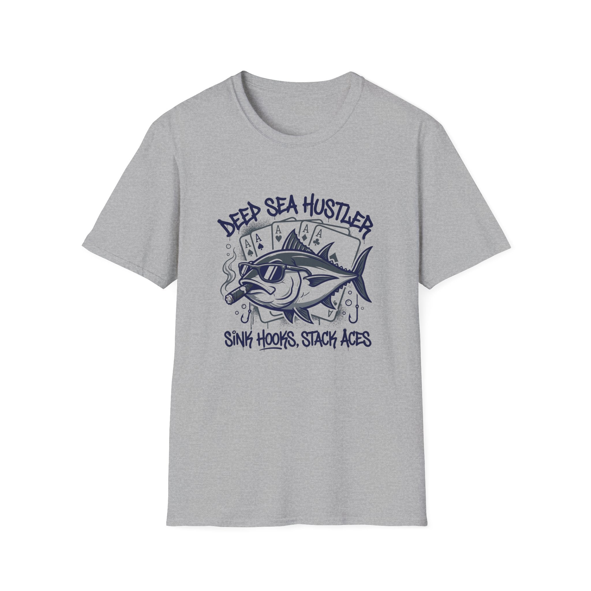 Deep Sea Hustler T-Shirt – "Sink Hooks, Stack Aces" Fishing Tee