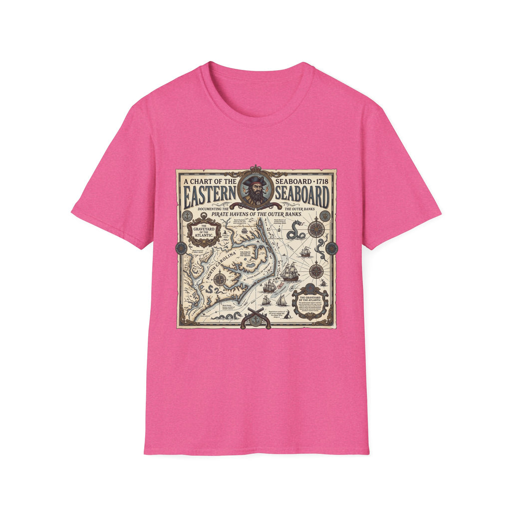 Eastern Seaboard 1718 Vintage Pirate Map T-Shirt