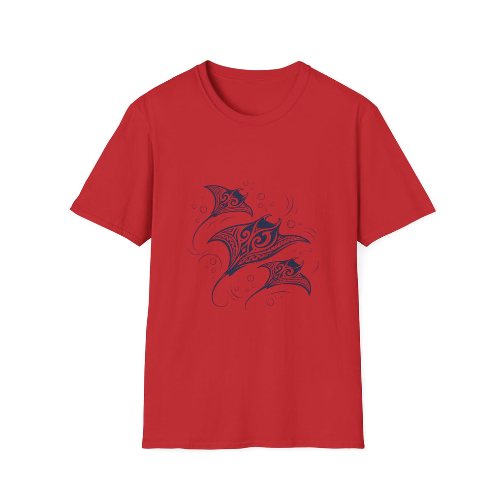 Tribal Manta Ray T-Shirt — Ocean Wave Nautical Art Tee