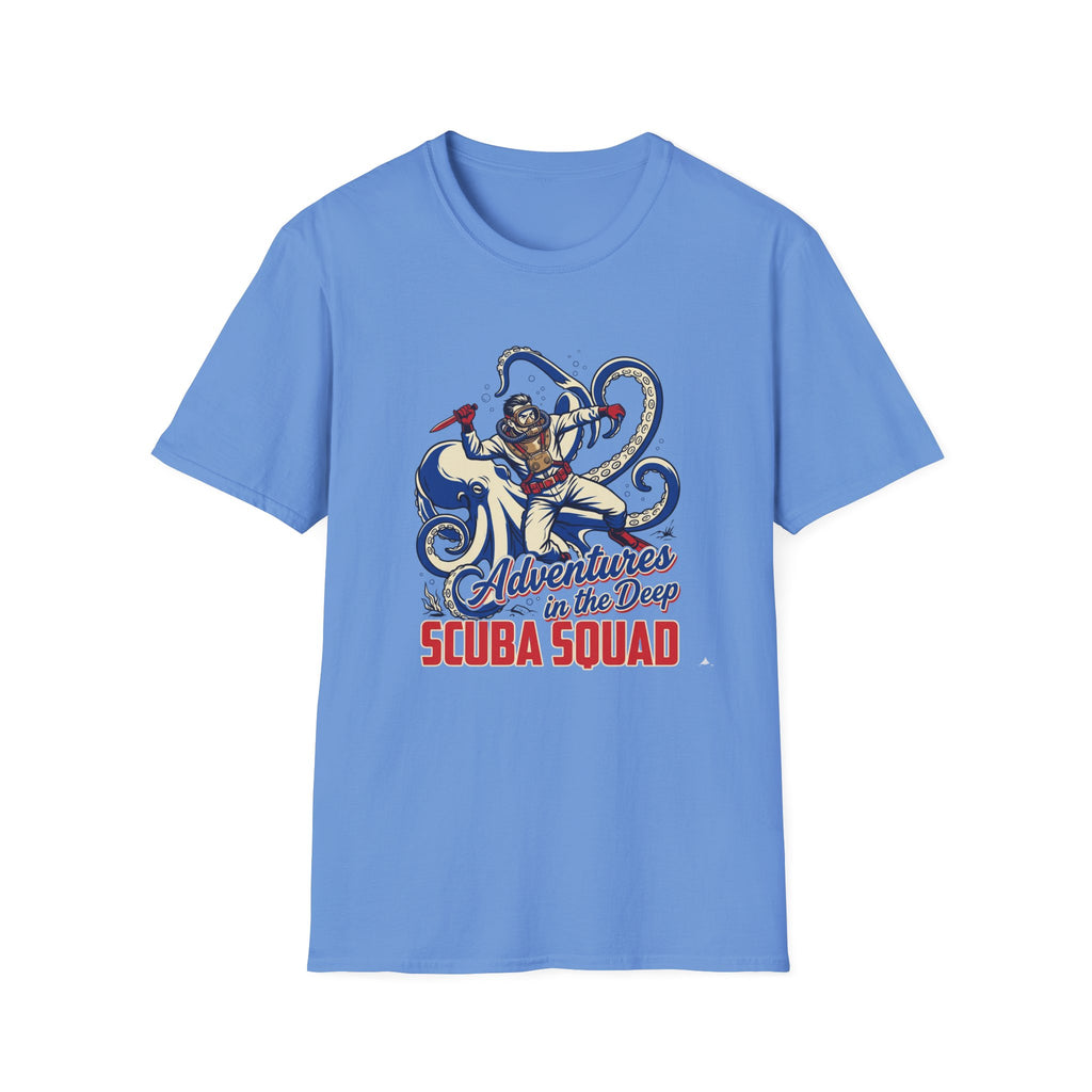 Scuba Squad T-Shirt — 'Adventures in the Deep' Vintage Diver Octopus Graphic Tee