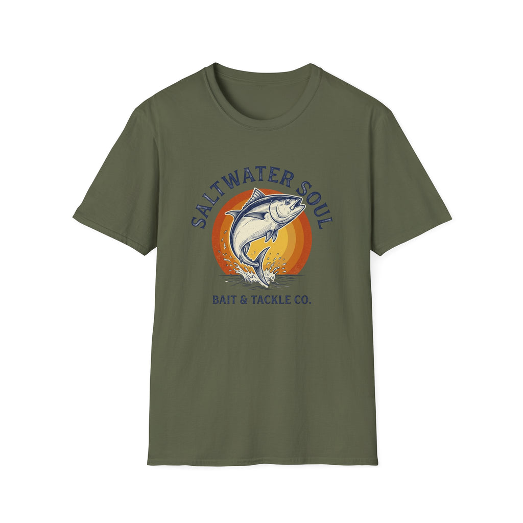 Saltwater Soul Fishing T-Shirt — Bait & Tackle Coastal Tee