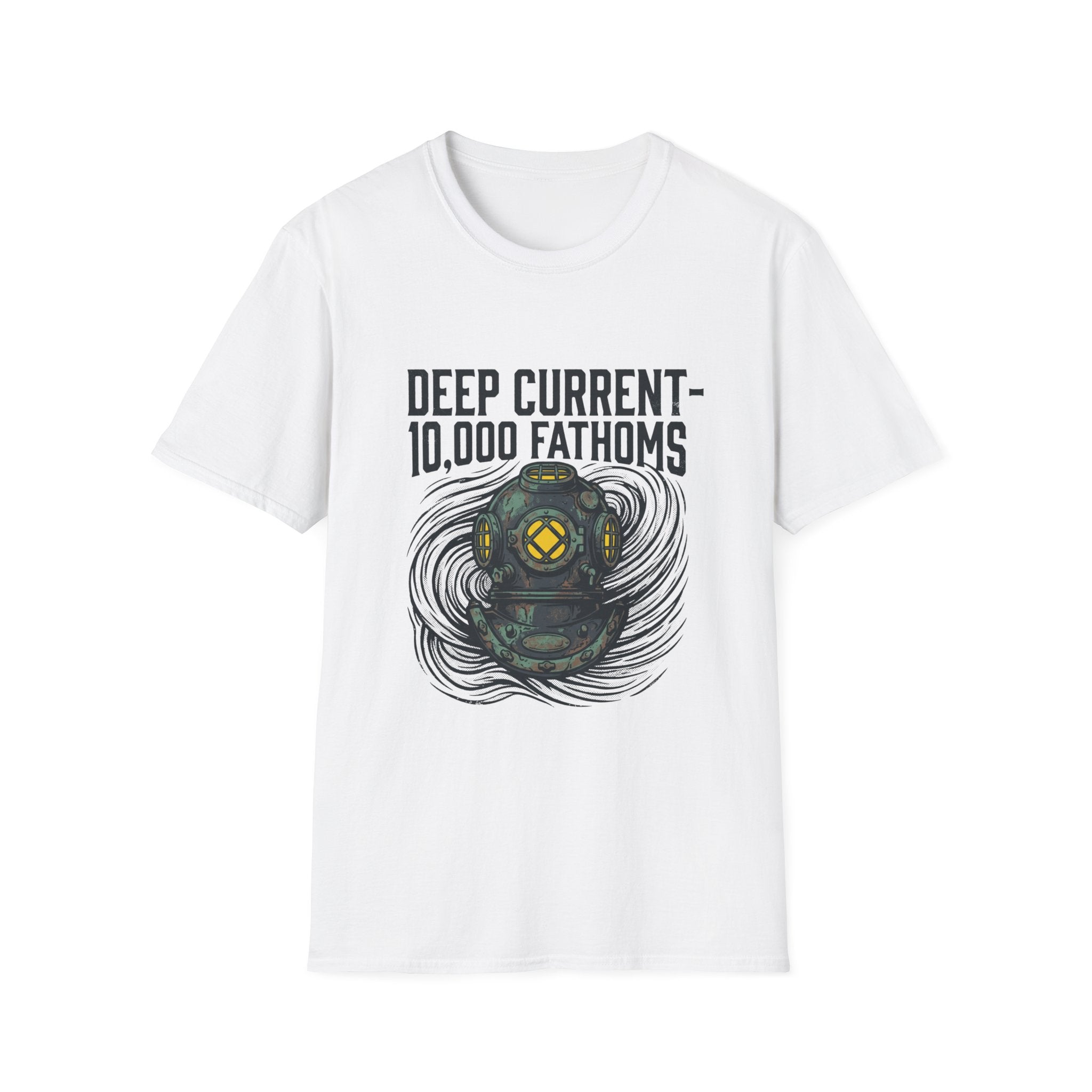 Deep Current T-Shirt — 'Deep Current 10,000 Fathoms' Vintage Diver Graphic Tee