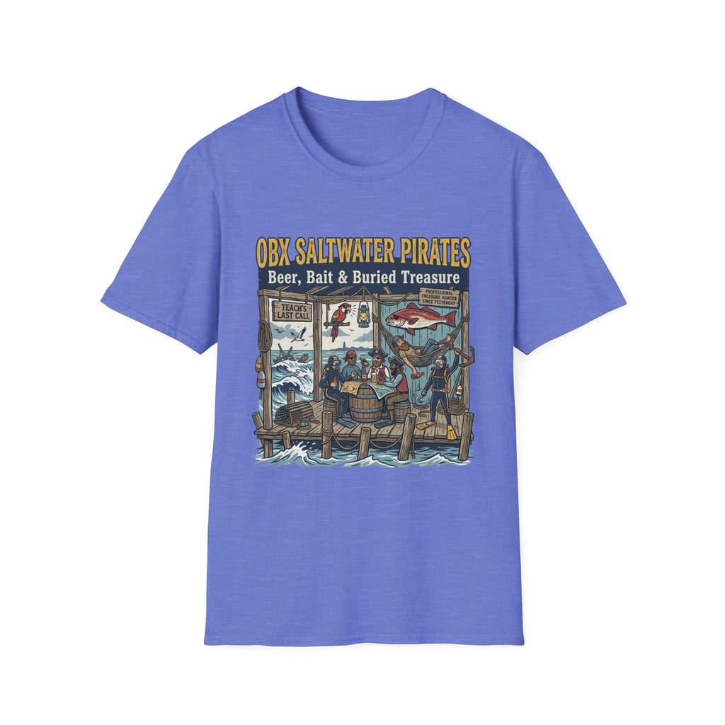 OBX Saltwater Pirates T-Shirt — "Beer, Bait & Buried Treasure" Coastal Fishing Tee
