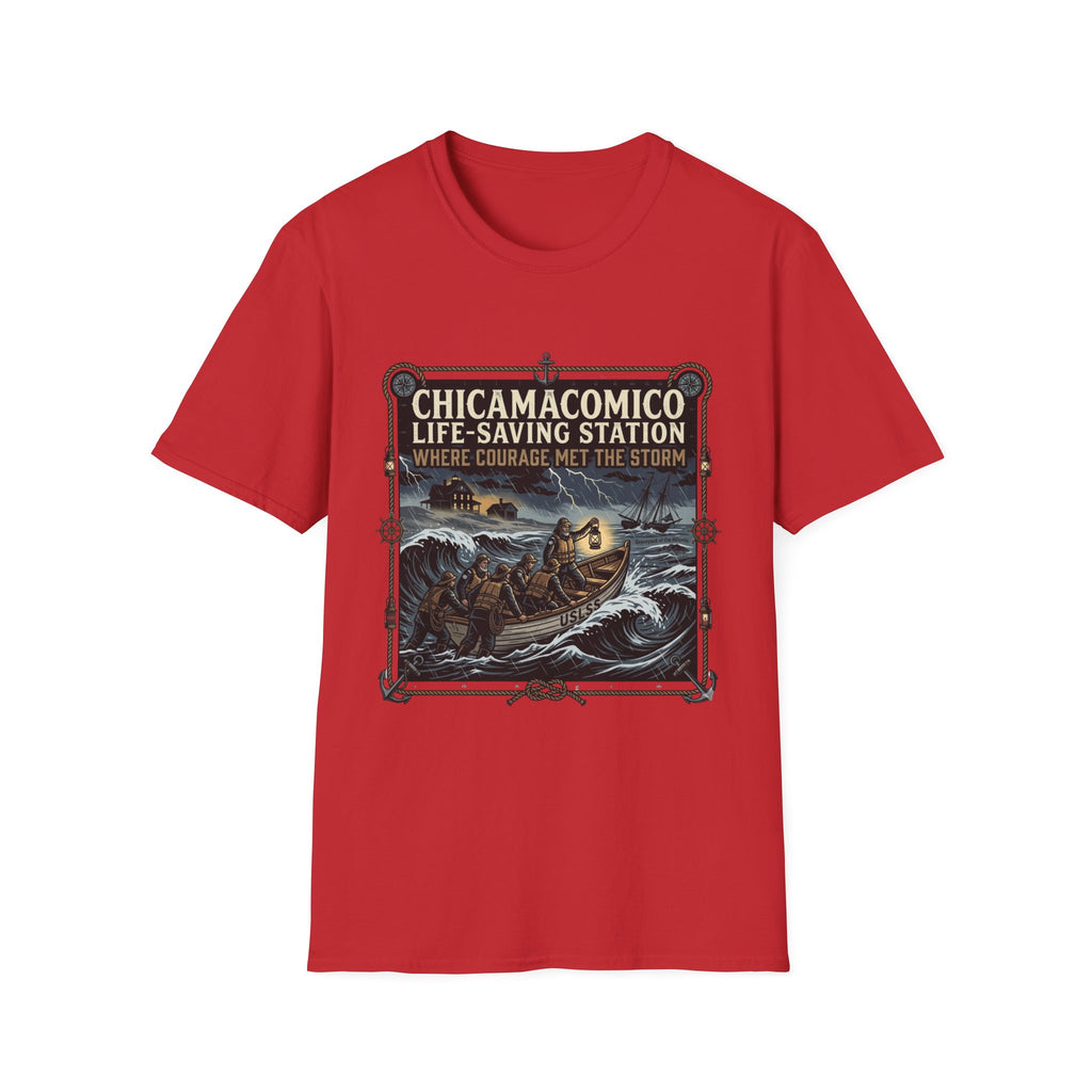 Chicamacomico Life‑Saving Station T-Shirt — 'Where Courage Met the Storm' Vintage Rescue Tee