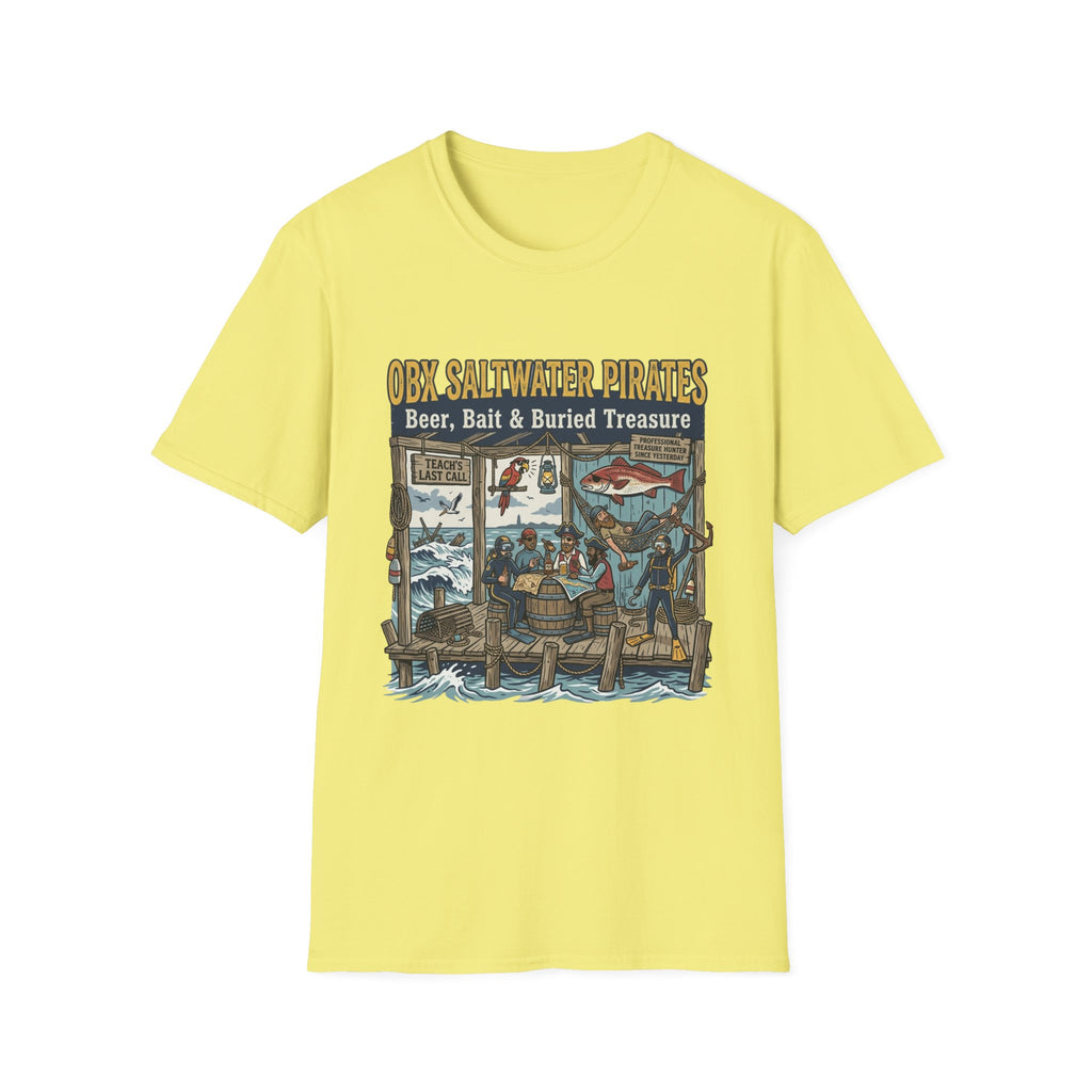 OBX Saltwater Pirates T-Shirt — Beer, Bait & Buried Treasure Coastal Tee
