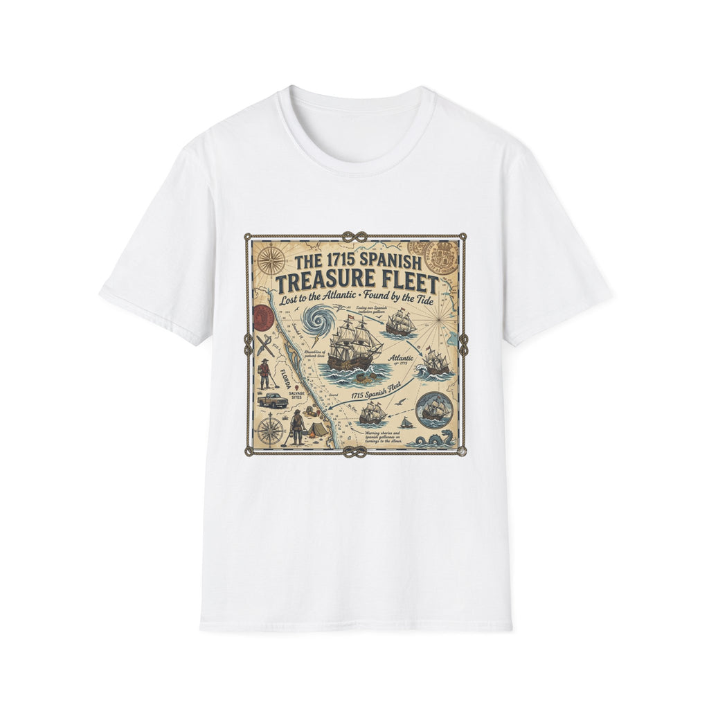 Treasure Fleet T-Shirt — 1715 Spanish Shipwreck Map Vintage Dive Tee