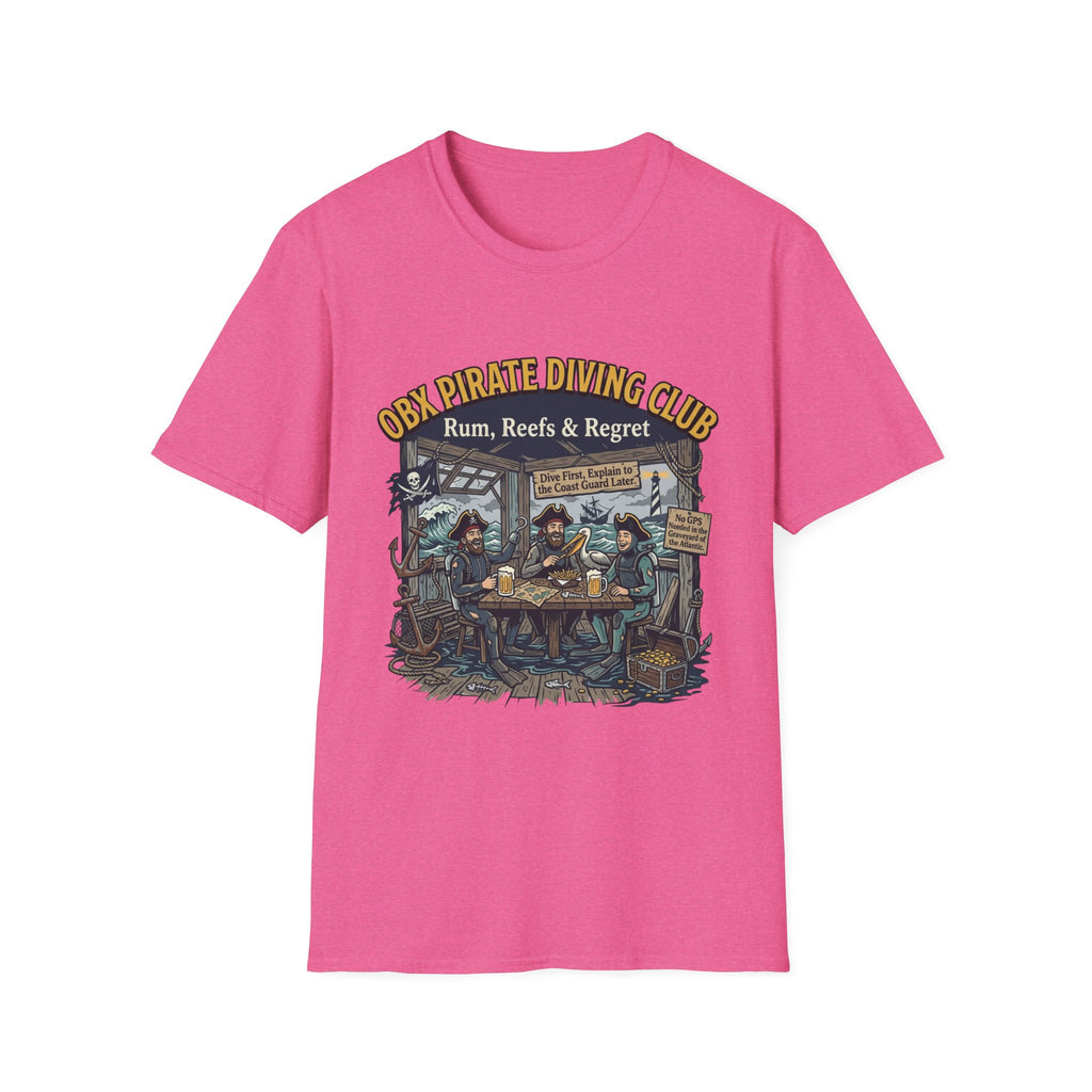 Pirate Diving Club T-Shirt — "Rum, Reefs & Regret" Beach Tee