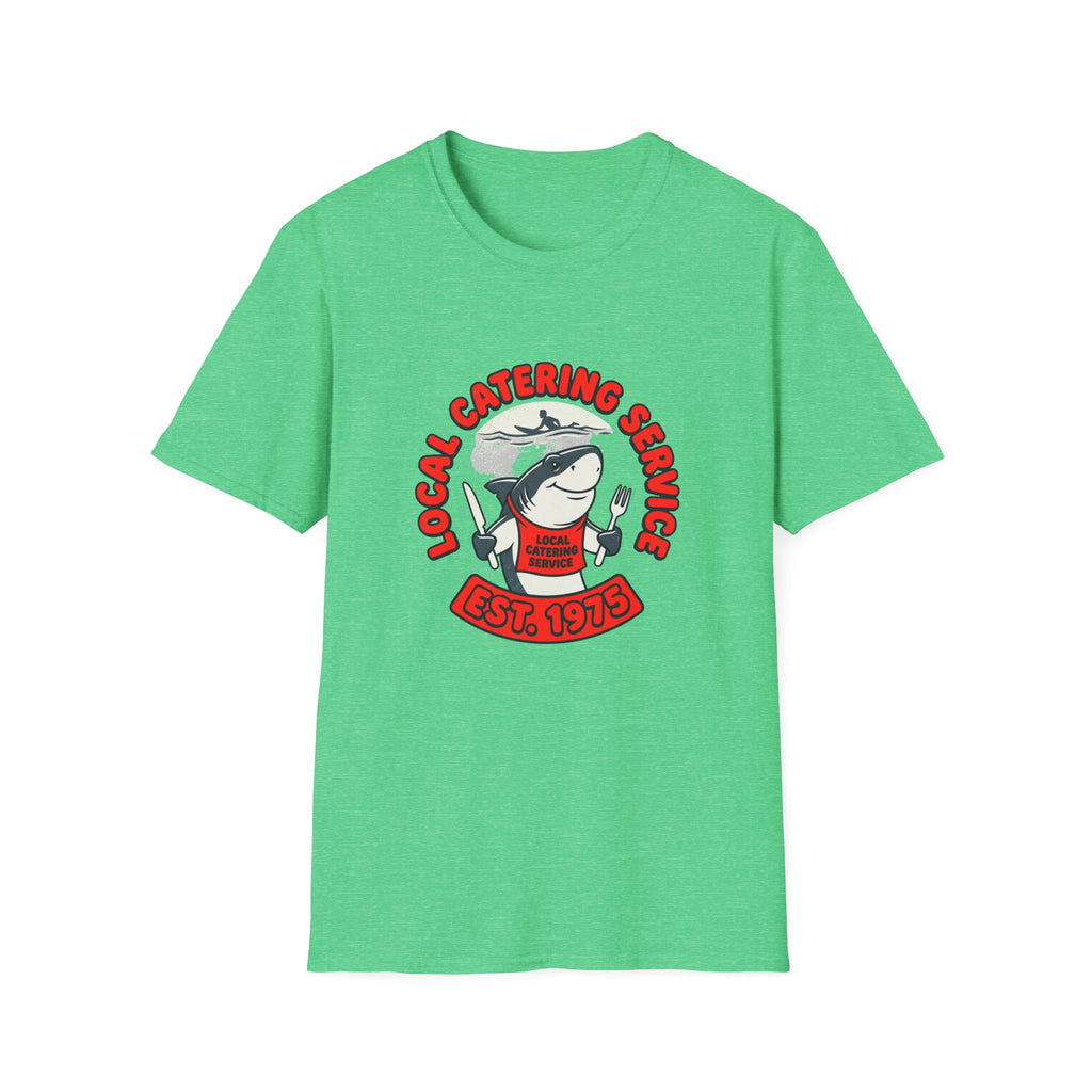 Local Catering Service Shark T-Shirt — 'Est. 1978' Retro Chef Logo Tee