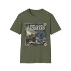 To Arms Against Blackbeard T-Shirt — Vintage Pirate Poster Tee