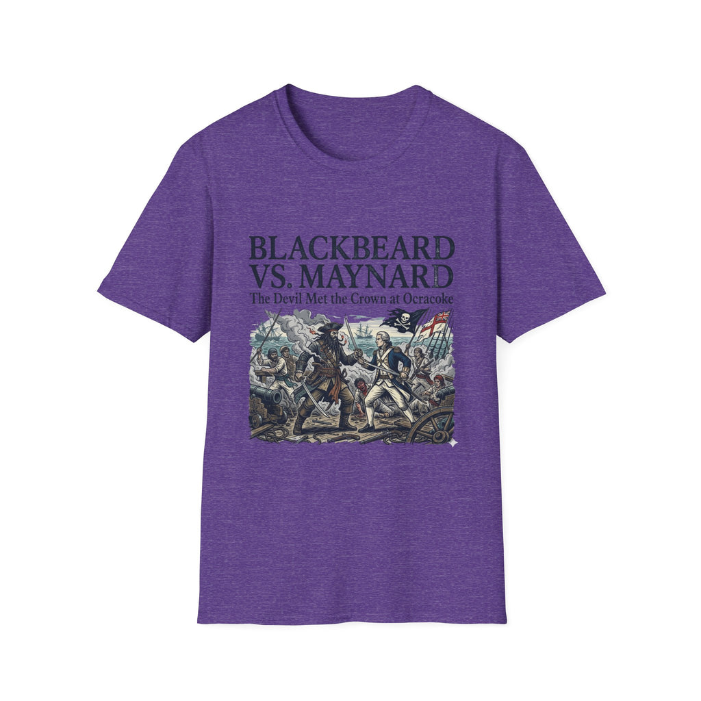 Blackbeard vs. Maynard T‑Shirt — "The Devil Met the Crown at Ocracoke" Historical Pirate Battle Tee