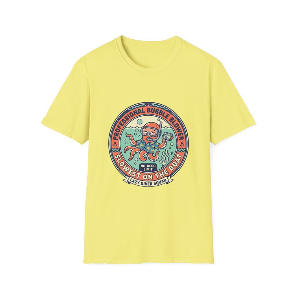 Octopus Bubble Blower T-Shirt — "Professional Bubble Blower" Retro Nautical Tee