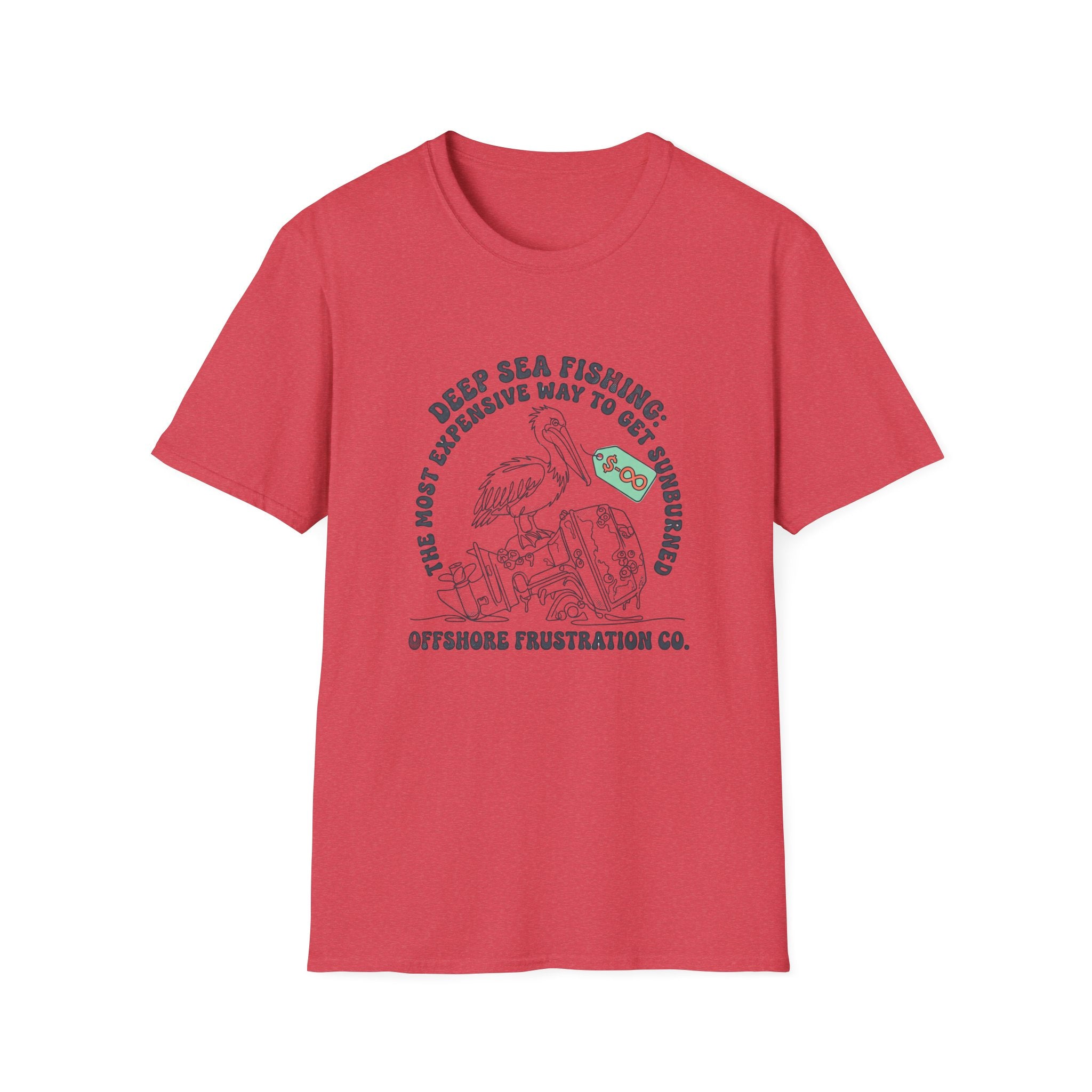 Fishing T-Shirt — “Deep Sea Fishing: The Most Expensive Way to Get Sunburned” Vintage Offshore Graphic