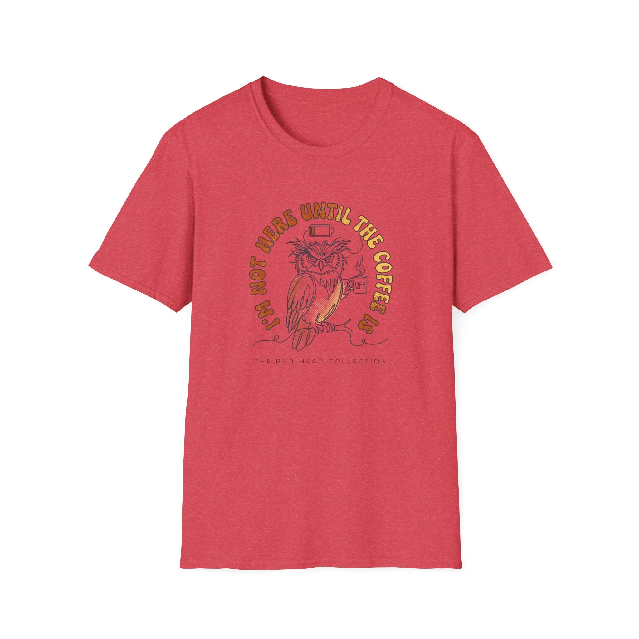 Coffee Owl T-Shirt — "I’m Not Here Until The Coffee Is" Vintage Graphic Tee