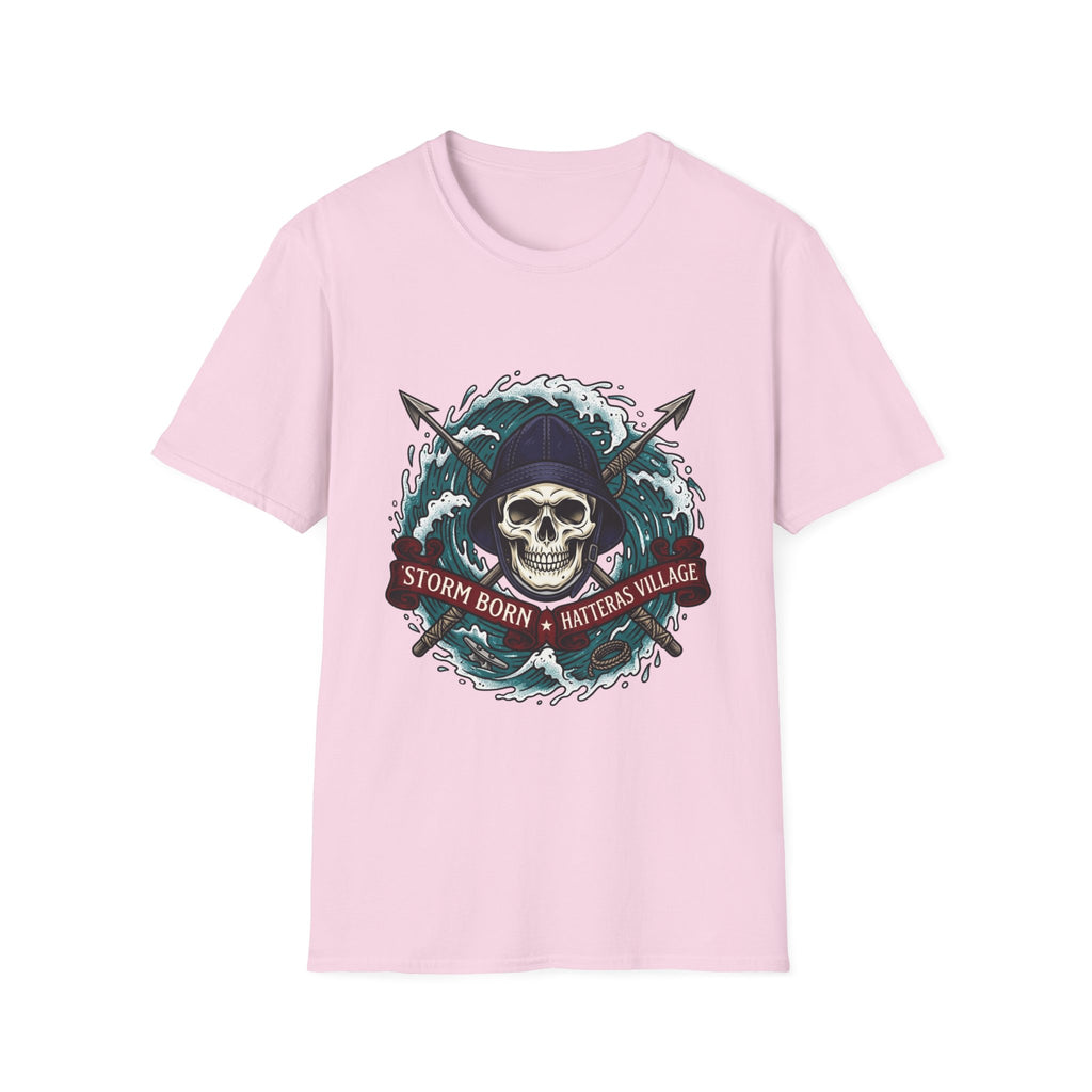 Skull Mariner T-Shirt — "Storm Born, Hatteras Village" Nautical Graphic Tee