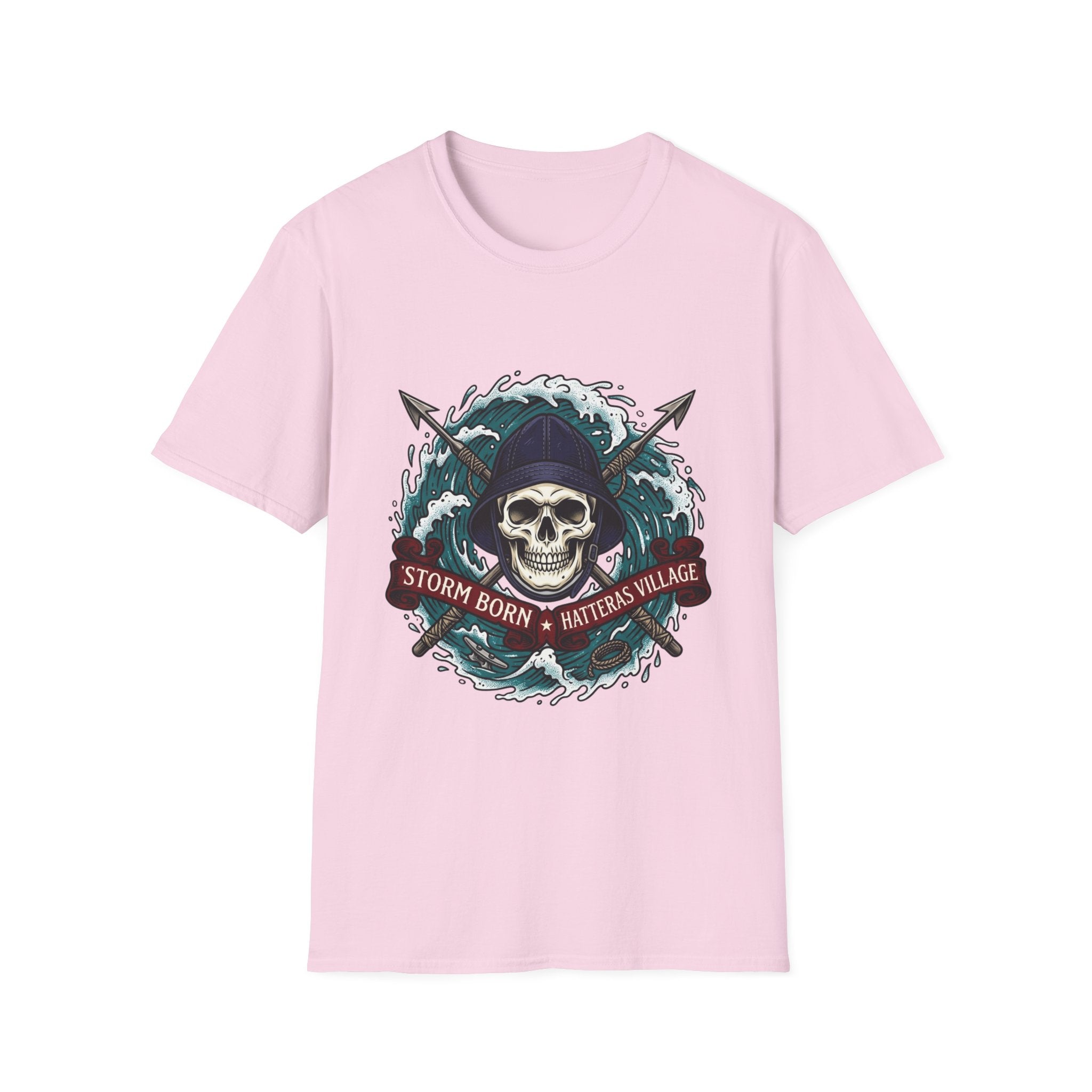 Skull Mariner T-Shirt — "Storm Born, Hatteras Village" Nautical Graphic Tee