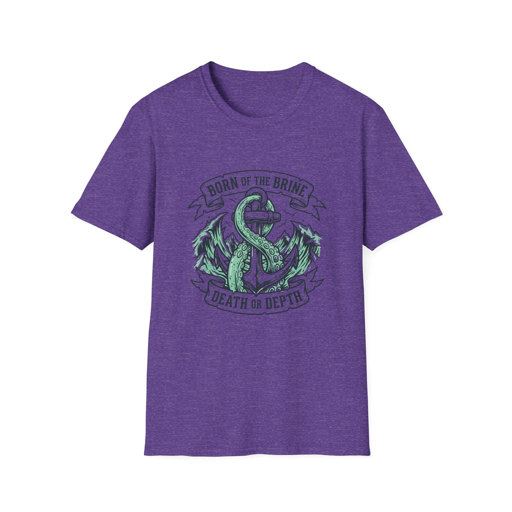 T-shirt Ancre Tête de Mort — "Né de la saumure / Mort ou Profondeur" T-shirt graphique nautique