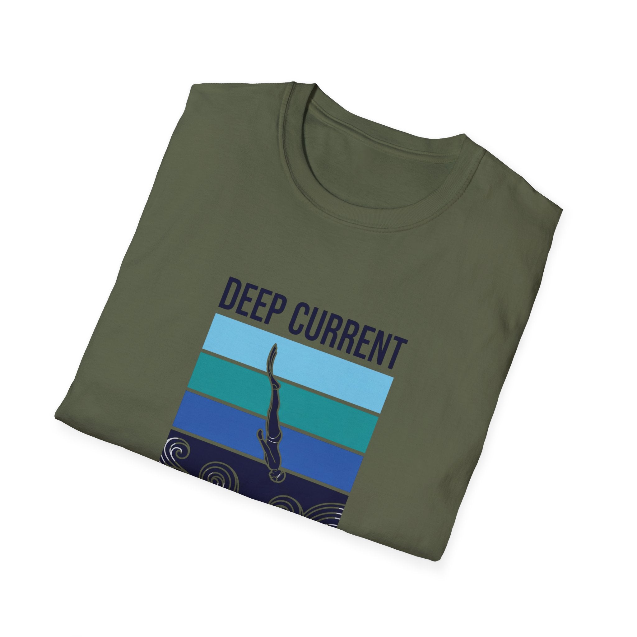 T-shirt graphique Deep Current — T-shirt de plongeur océanique « La pression forge le caractère »