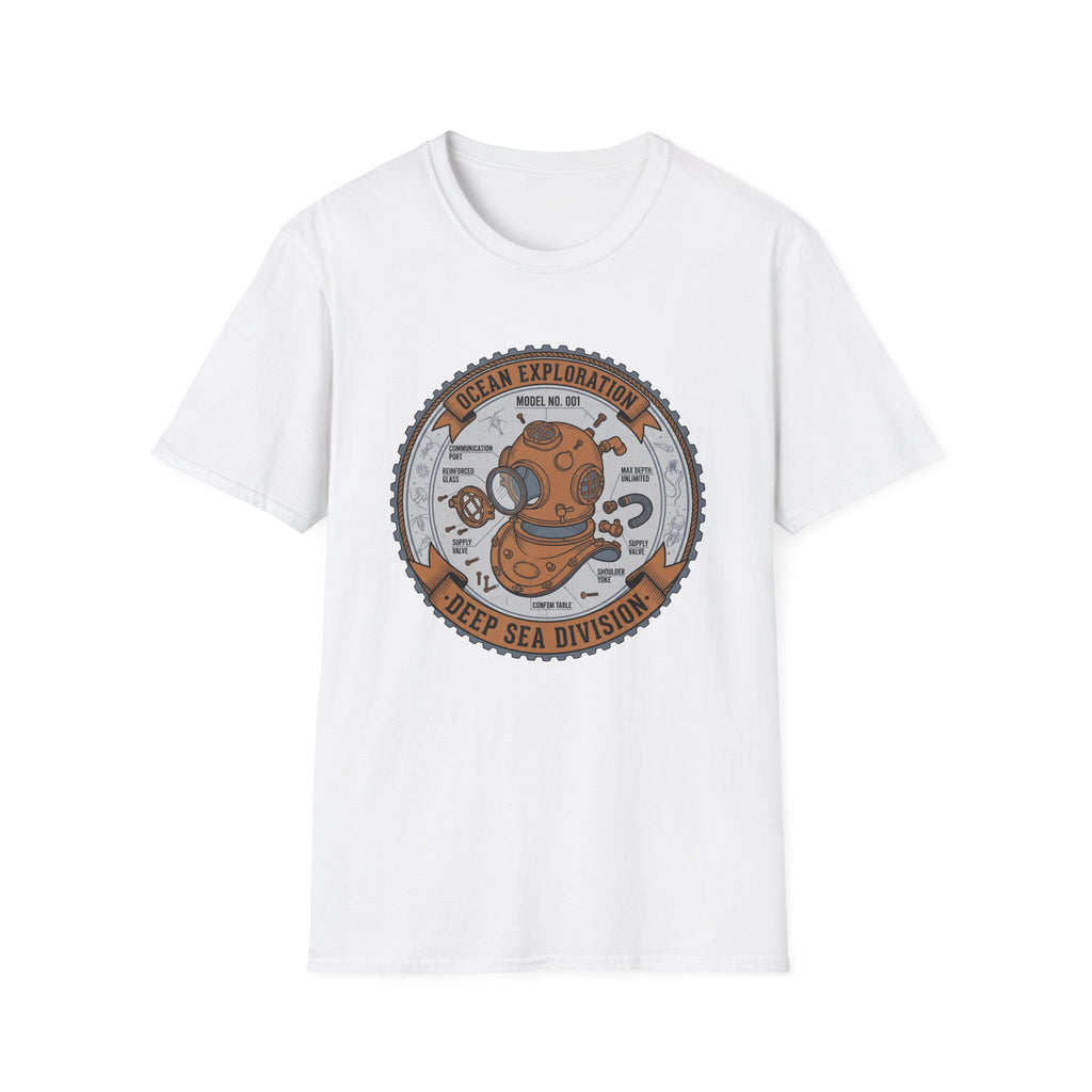 T-shirt Deep Sea Division — Exploration océanique Vintage Casque de plongée