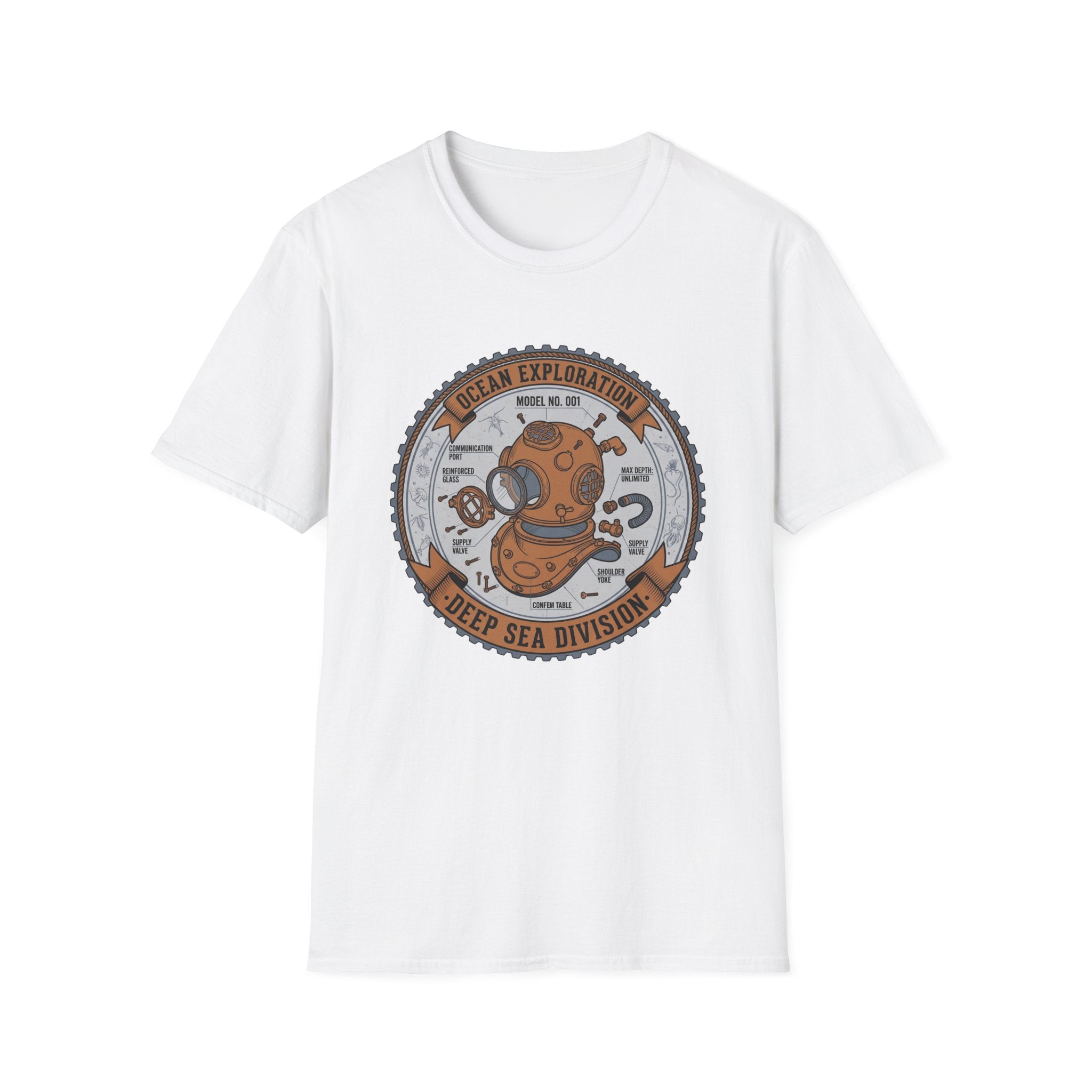 Deep Sea Division T-Shirt — Ocean Exploration Vintage Diving Helmet Tee